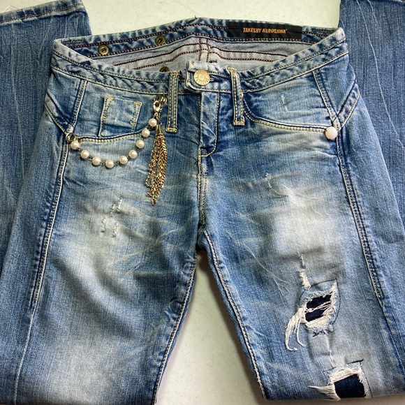 Takeshy Kurosawa Denim - Takeshy Kurosawa Women's Light Blue Distressed Jeans